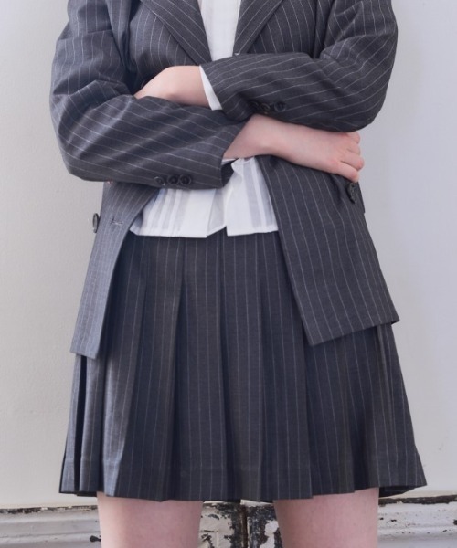 Meline M. スカート Timeless pleated Stripe Skirt タイムレス