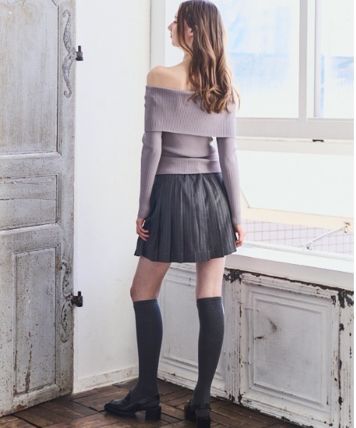 Meline M. スカート Timeless pleated Stripe Skirt タイムレス