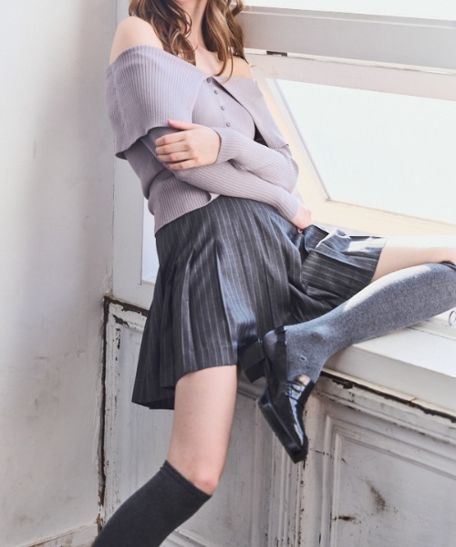 Meline M. スカート Timeless pleated Stripe Skirt タイムレス