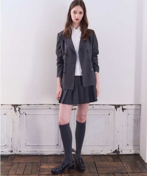  M プレザー　スカート Meline M. スカート Timeless pleated Stripe Skirt タイムレス