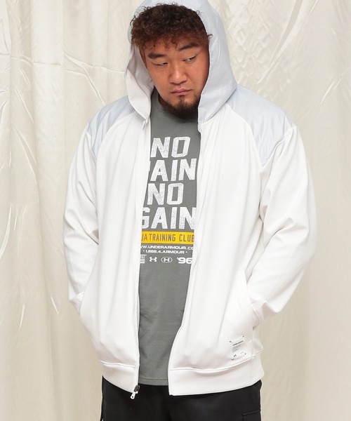 Hiro、Under Armour フルジップパーカー ホワイト UNDER ARMOUR（アンダーアーマー） パーカー FITTED 切り替え