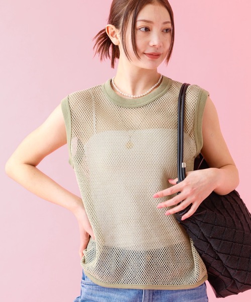 tシャツ 「JOHNBULL/ジョンブル」メッシュノースリーブトップス / タンクトップ / シアー「WEB限定」 レディース