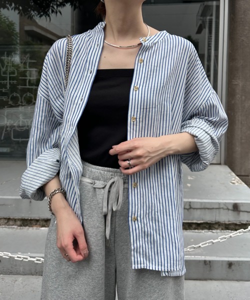 JOURNAL STANDARD バンドカラー プルオーバー リネン レーヨン JOURNAL STANDARD relume｜リネンコットン2WAYプルオーバー