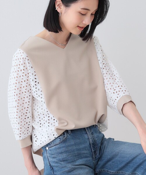 tシャツ 「洗える／体型カバー」レースコンビトップス レディース | INDIVI | 04