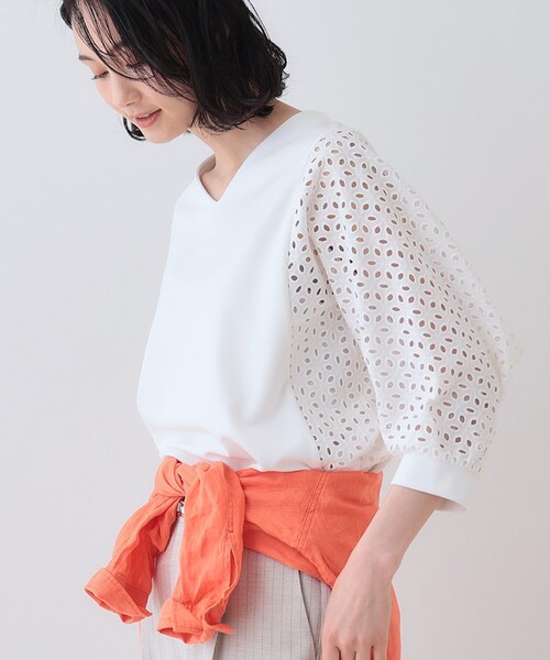tシャツ 「洗える／体型カバー」レースコンビトップス レディース | INDIVI | 12