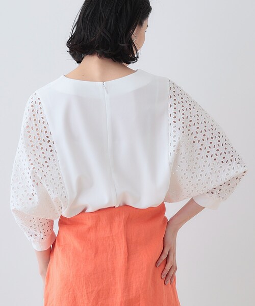 INDIVI tシャツ 新色登場！「洗える／体型カバー」レースコンビ