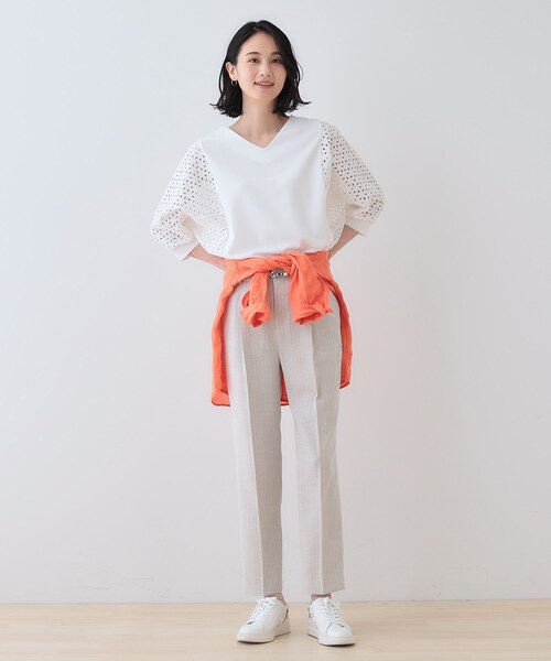tシャツ 「洗える／体型カバー」レースコンビトップス レディース | INDIVI | 14
