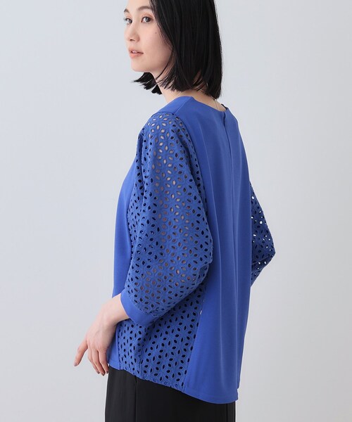 tシャツ 「洗える／体型カバー」レースコンビトップス レディース | INDIVI | 24
