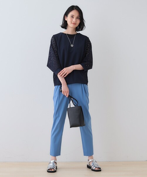 INDIVI｜新色登場!【洗える/体型カバー】レースコンビトップス
