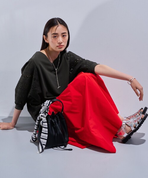 【新品　未使用】INDIVI レースコンビトップス INDIVI tシャツ 新色登場！「洗える／体型カバー」レースコンビ