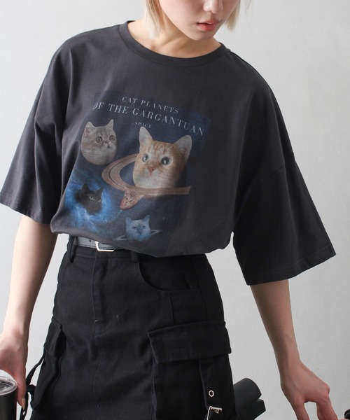 SpRay tシャツ 宇宙ねこ BIG Tシャツ レディース : ZOZOTOWN