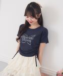 tシャツ ビジューロゴドロストTEE レディースの詳細画像1