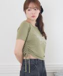 tシャツ ビジューロゴドロストTEE レディースの詳細画像2