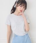 tシャツ ビジューロゴドロストTEE レディースの詳細画像3