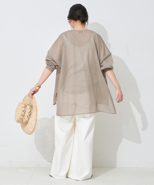 SLOBE IENA カーディガン シアーカーディガン レディース