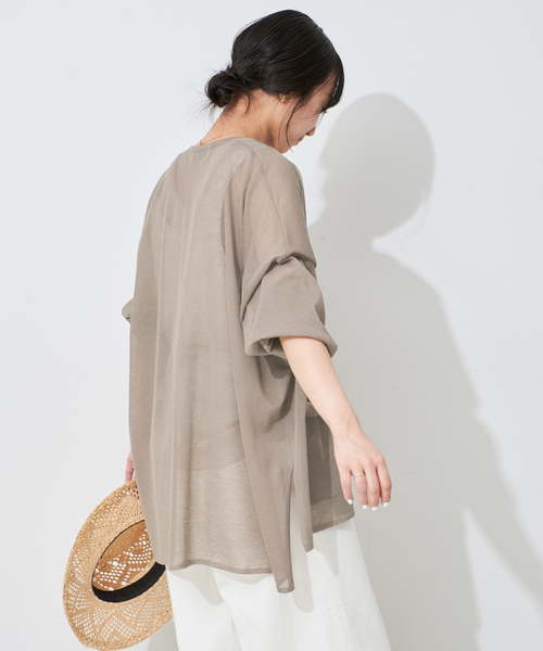 SLOBE IENA カーディガン シアーカーディガン レディース