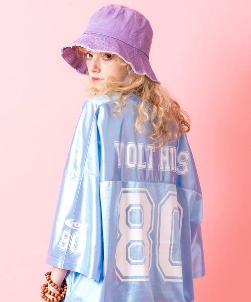 tシャツ a.p.o.v. ビッグナンバリングシャイニーポリオーバーサイズ