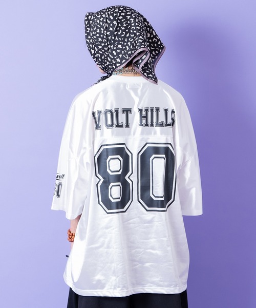 tシャツ a.p.o.v. ビッグナンバリングシャイニーポリオーバーサイズ