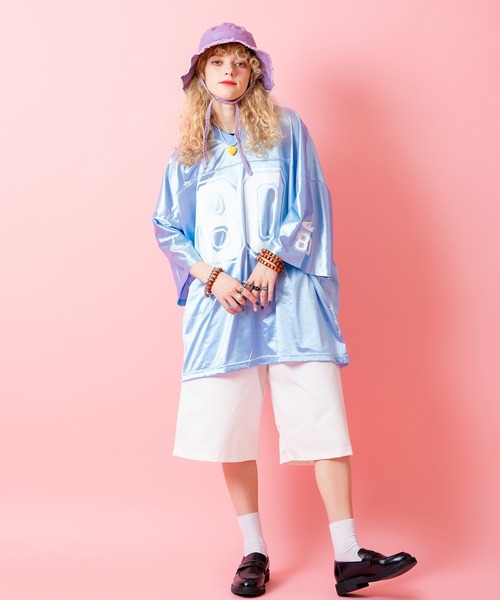 tシャツ a.p.o.v. ビッグナンバリングシャイニーポリオーバーサイズ