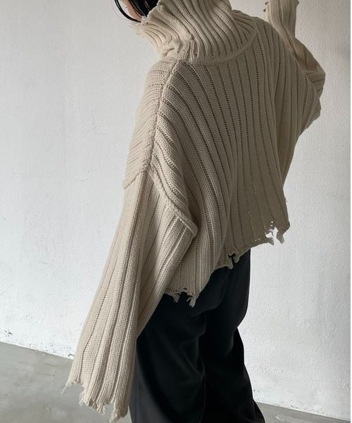 「AIC.」 タートルネックニット FREE ホワイト レディース_画像5