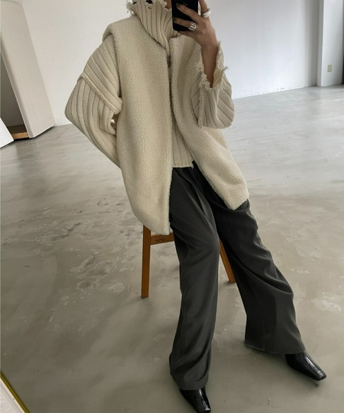 「AIC.」 タートルネックニット FREE ホワイト レディース_画像8