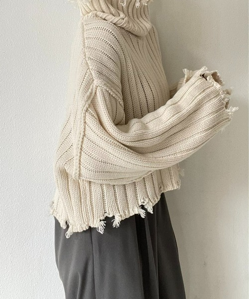 「AIC.」 タートルネックニット FREE ホワイト レディース_画像9