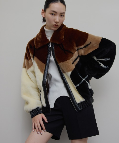 ジャケット・アウター Ameri Vintage DESSERT CUP FUR BLOUSON Ameri（アメリ） ブルゾン アウター DESSERT CUP FUR BLOUSON