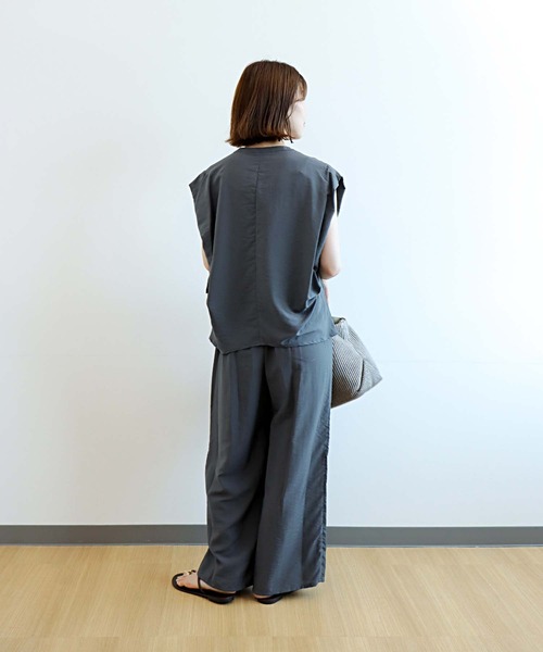 ブラウス シャツ 接触冷感テンセルナイロンポケットブラウス レディース Jines ブラウス シャツ 接触冷感テンセルナイロンポケット