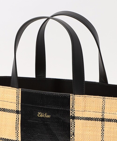 EleSac（エルサック） ハンドバッグ Ele`Sac CHECK WIDE TOTE バッグ 