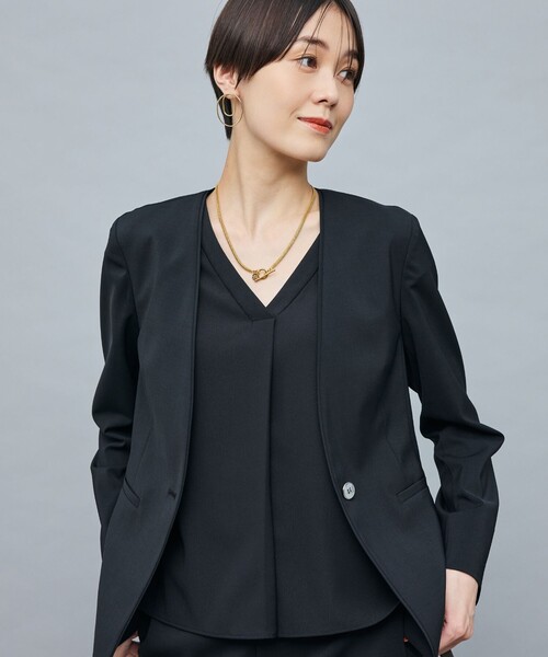 NOLLEY'S Sophiノーカラージャケット、ツイード、金ボタン、ラメ NOLLEY'S Sophi（ノーリーズソフィ）の「フラッグツイード