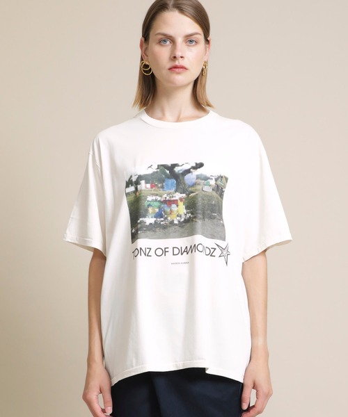 「MAISON EUREKA」 半袖Tシャツ SMALL オフホワイト レディース
