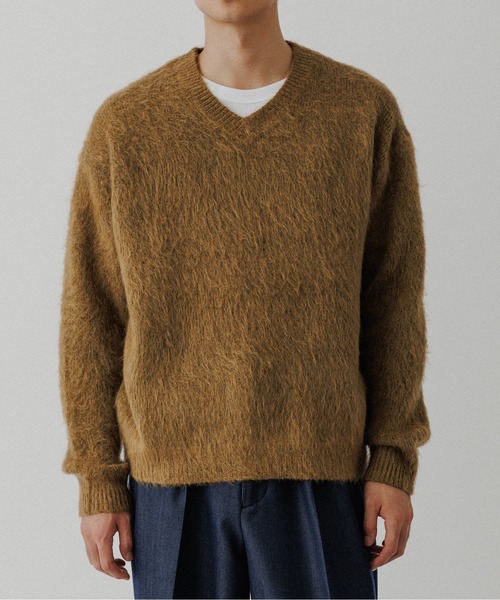 ADAM ET ROPE' モヘアミックス Vネックセーター ADAM ET ROPE' セーター ニット モヘアミックス オーバーサイズ
