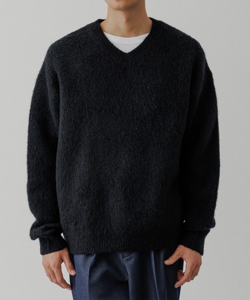 ADAM ET ROPE' モヘアミックス Vネックセーター ADAM ET ROPE' セーター ニット モヘアミックス オーバーサイズ