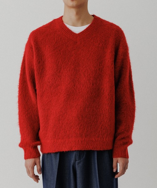 ADAM ET ROPE' モヘアミックス Vネックセーター ADAM ET ROPE' セーター ニット モヘアミックス オーバーサイズ