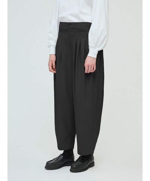 mizuiroind パンツ mizuiro ind ハイウエストタックパンツ