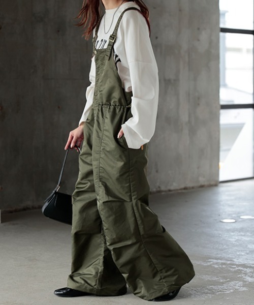 HUG.U（ハグユー） サロペット オーバーオール MA-1風ワイドサロペット