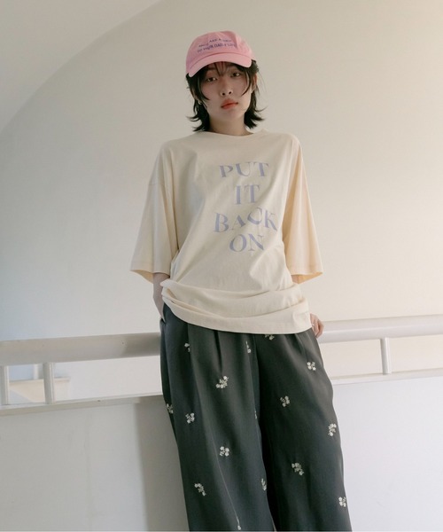 PILIT パンツ 「セットアップ可」刺繍ワイドパンツ レディース