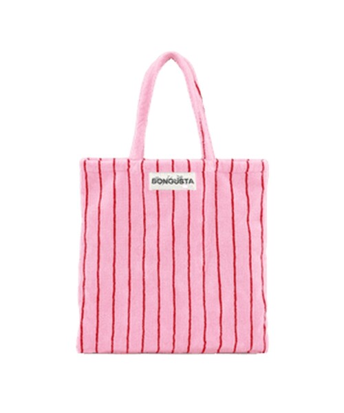 新品未使用 BONGUSTAボングスタ パイル地トートバッグ ピンク タグ付き BONGUSTA NARAM TOTEBAG SMALL ボングスタ パイル地トートバッグ