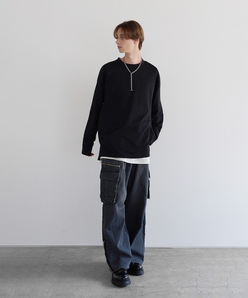 SOCCE tシャツ スウェルジャガードロングスリーブカットソー メンズ