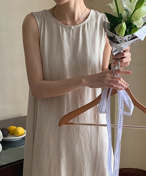 「FREE STYLISTS」 ノースリーブワンピース FREE オフホワイト レディース_画像5