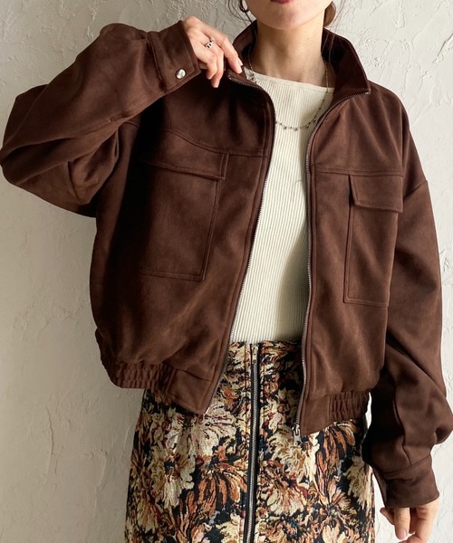 She's Closet ブルゾン アウター ショート丈ジップアップスタンド