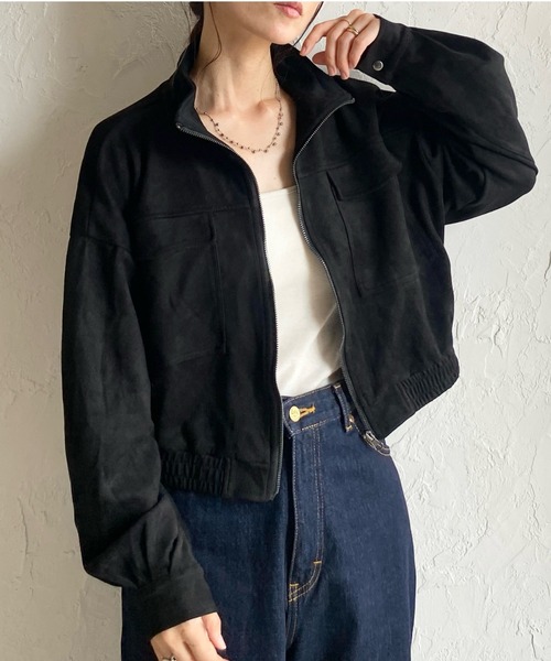 She's Closet ブルゾン アウター ショート丈ジップアップスタンド