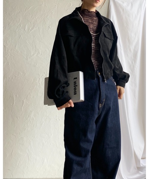 She's Closet ブルゾン アウター ショート丈ジップアップスタンド