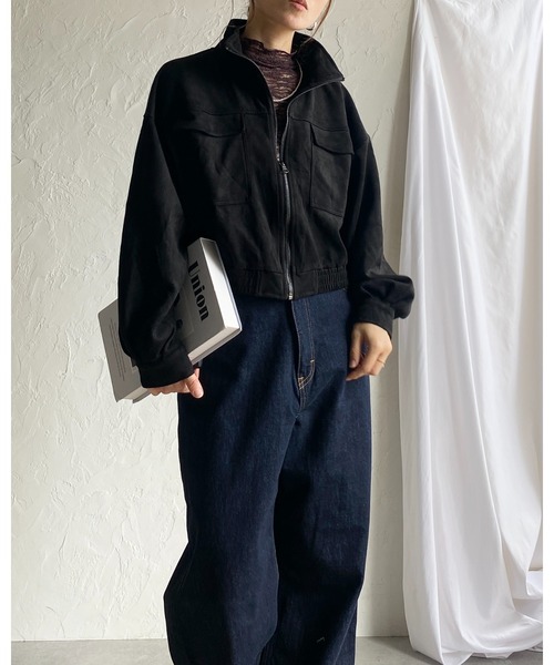 She's Closet ブルゾン アウター ショート丈ジップアップスタンド