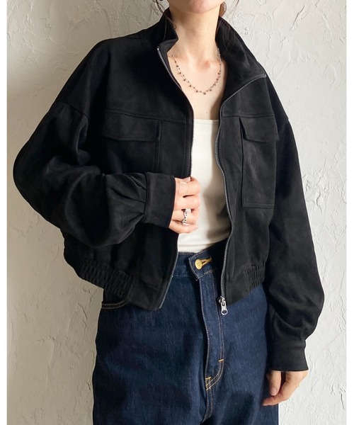 She's Closet ブルゾン アウター ショート丈ジップアップスタンド