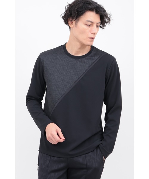 tシャツ ハウンドトゥースモザイクカットソー メンズ_2
