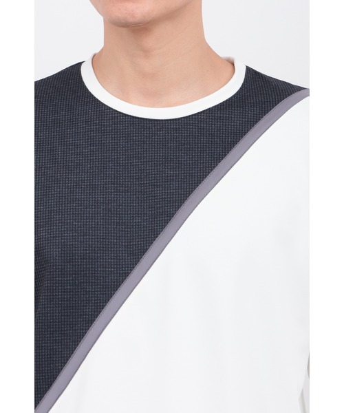 tシャツ ハウンドトゥースモザイクカットソー メンズ_6