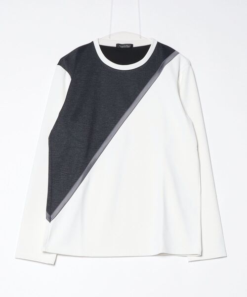 tシャツ ハウンドトゥースモザイクカットソー メンズ_8