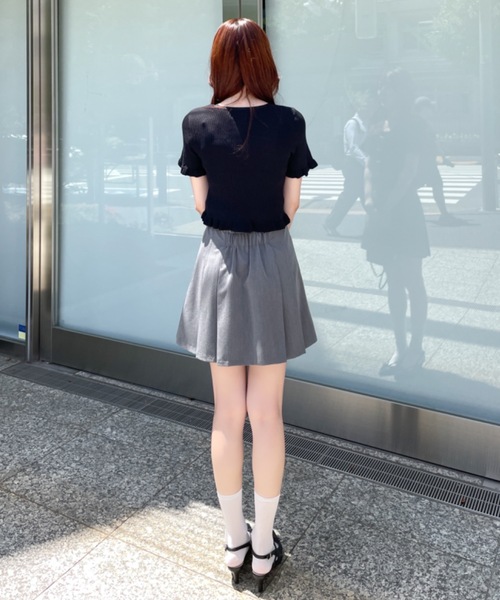 「abc une face」 半袖ニット FREE ブルー レディース_画像9
