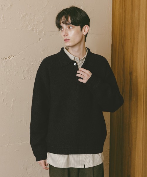RAGEBLUE（レイジブルー） ポロシャツ Relax Fit WOOLY Knit Polo